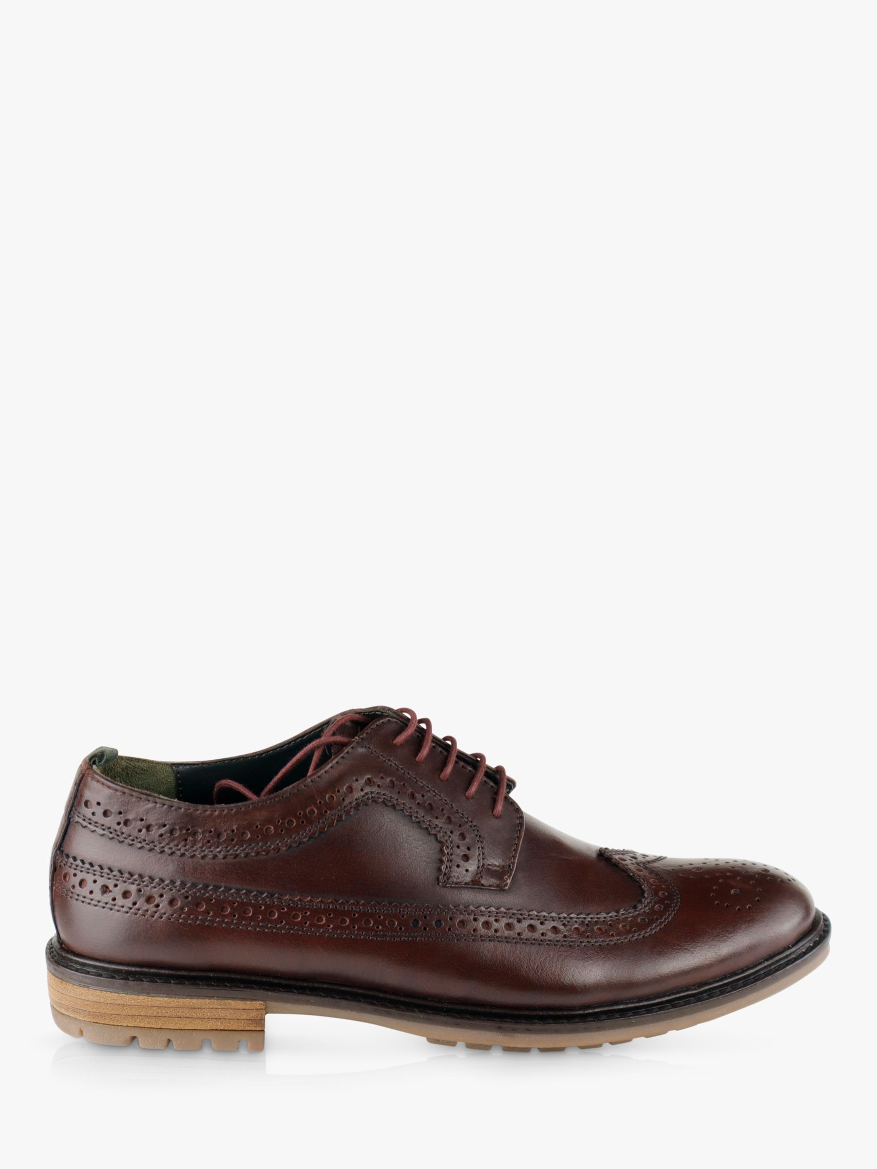 Silver Street London Fenchurch Leather Brogue Shoes, Burgundy at John ...