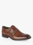 Silver Street London Bourne Leather Monk Shoes, Brown