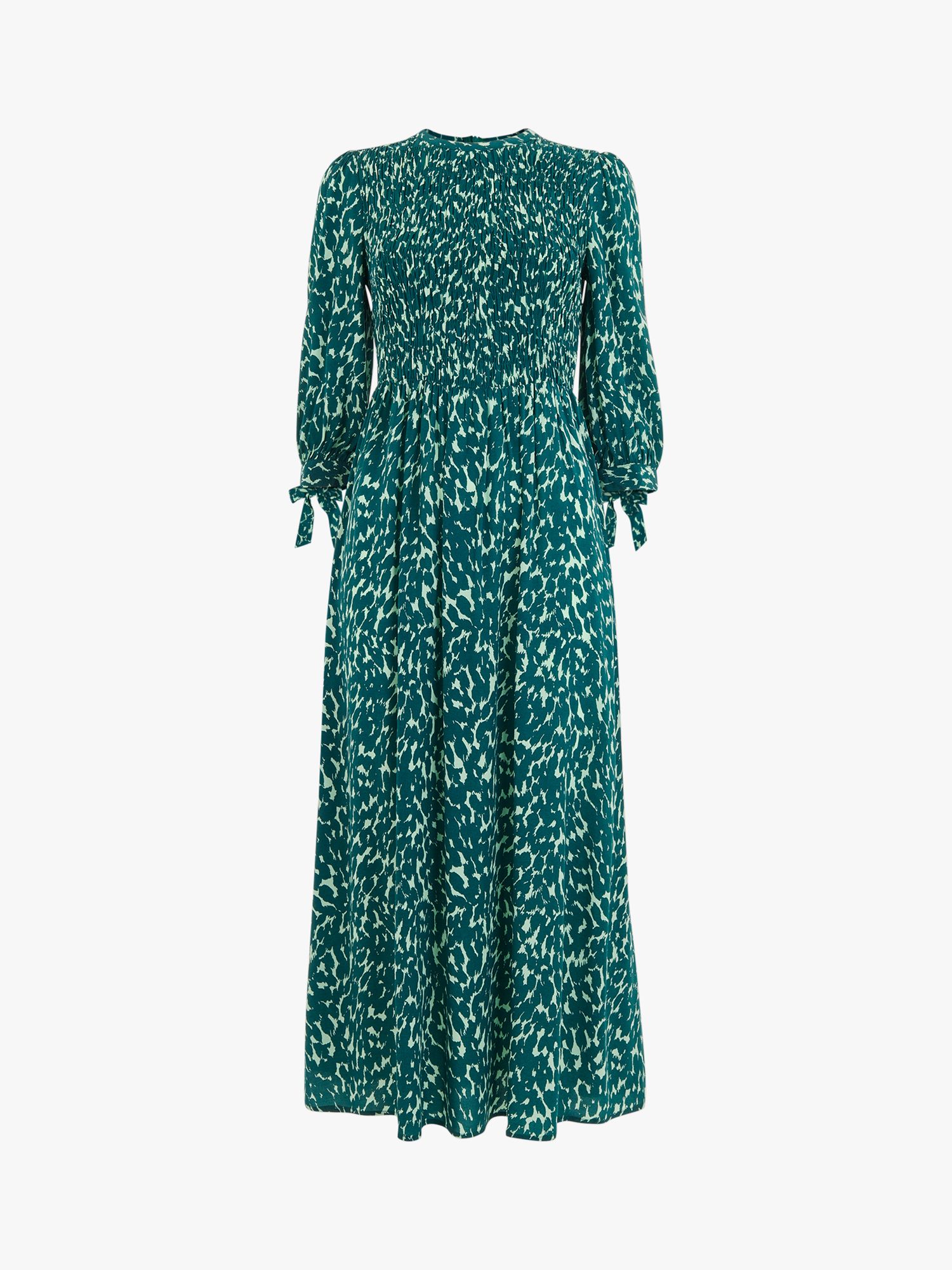 Whistles Sahara Cat Shirred Midi Dress at John Lewis & Partners