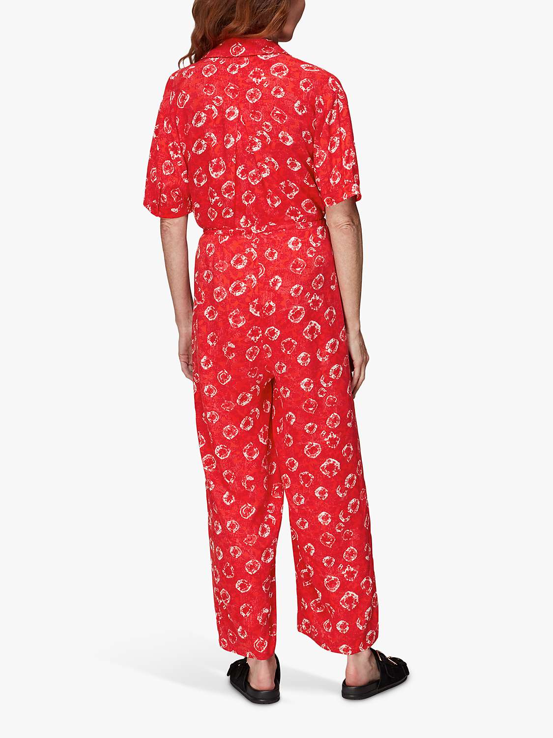 Buy Whistles Jenny Tie Dye Floral Jumpsuit, Red/Multi Online at johnlewis.com