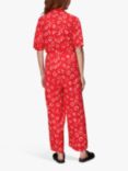 Whistles Jenny Tie Dye Floral Jumpsuit, Red/Multi