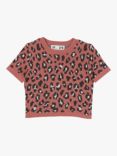 Cotton On Kids' Macy Leopard Print Knit T-Shirt, Chutney