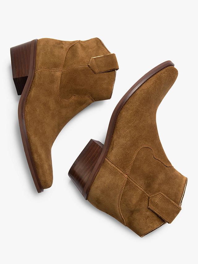 Penelope Chilvers Cassidy Suede Cowboy Boots, Tan at John Lewis & Partners