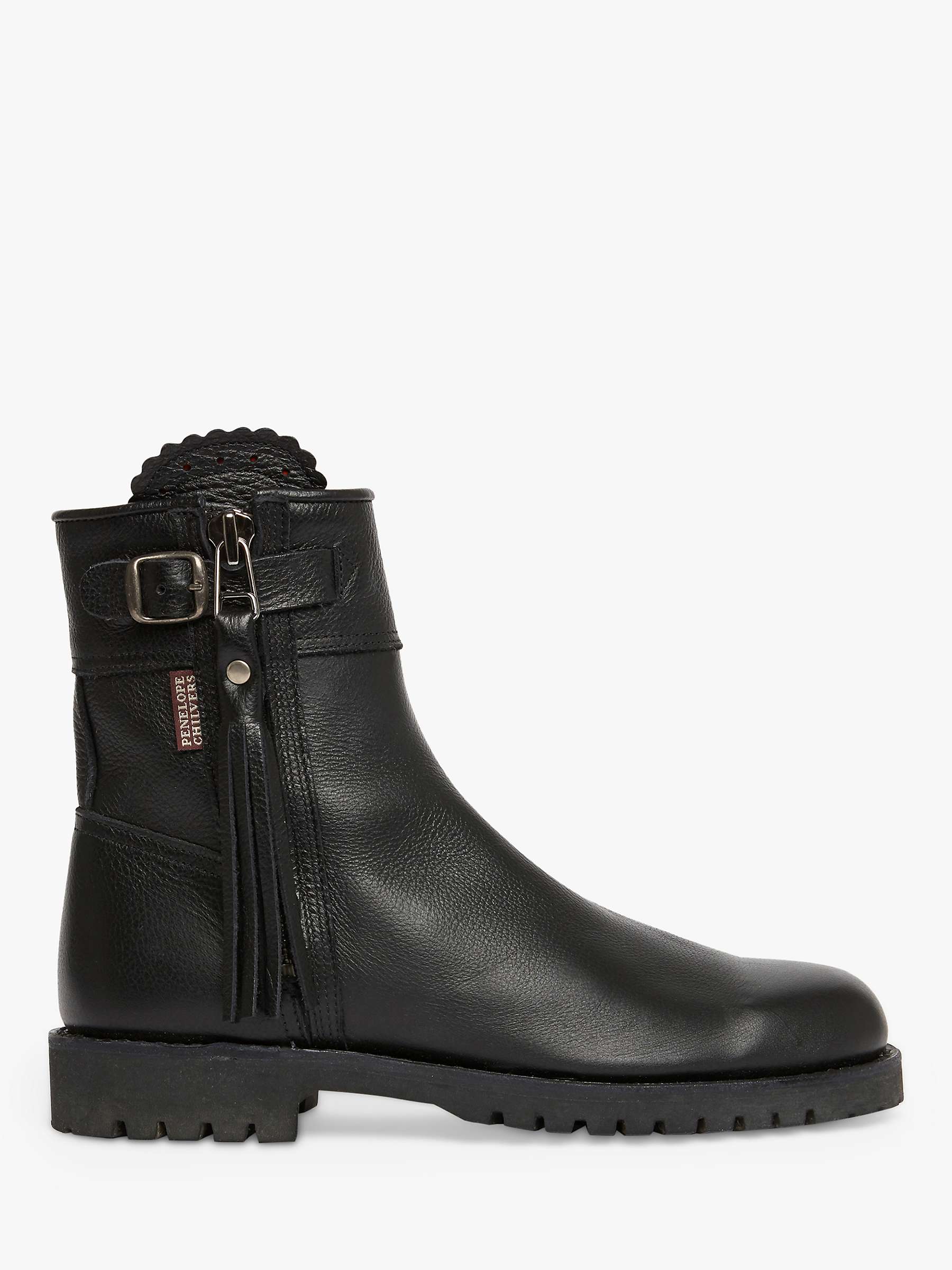 Buy Penelope Chilvers Leather Cropped Leather Tassel Boots, Black Online at johnlewis.com