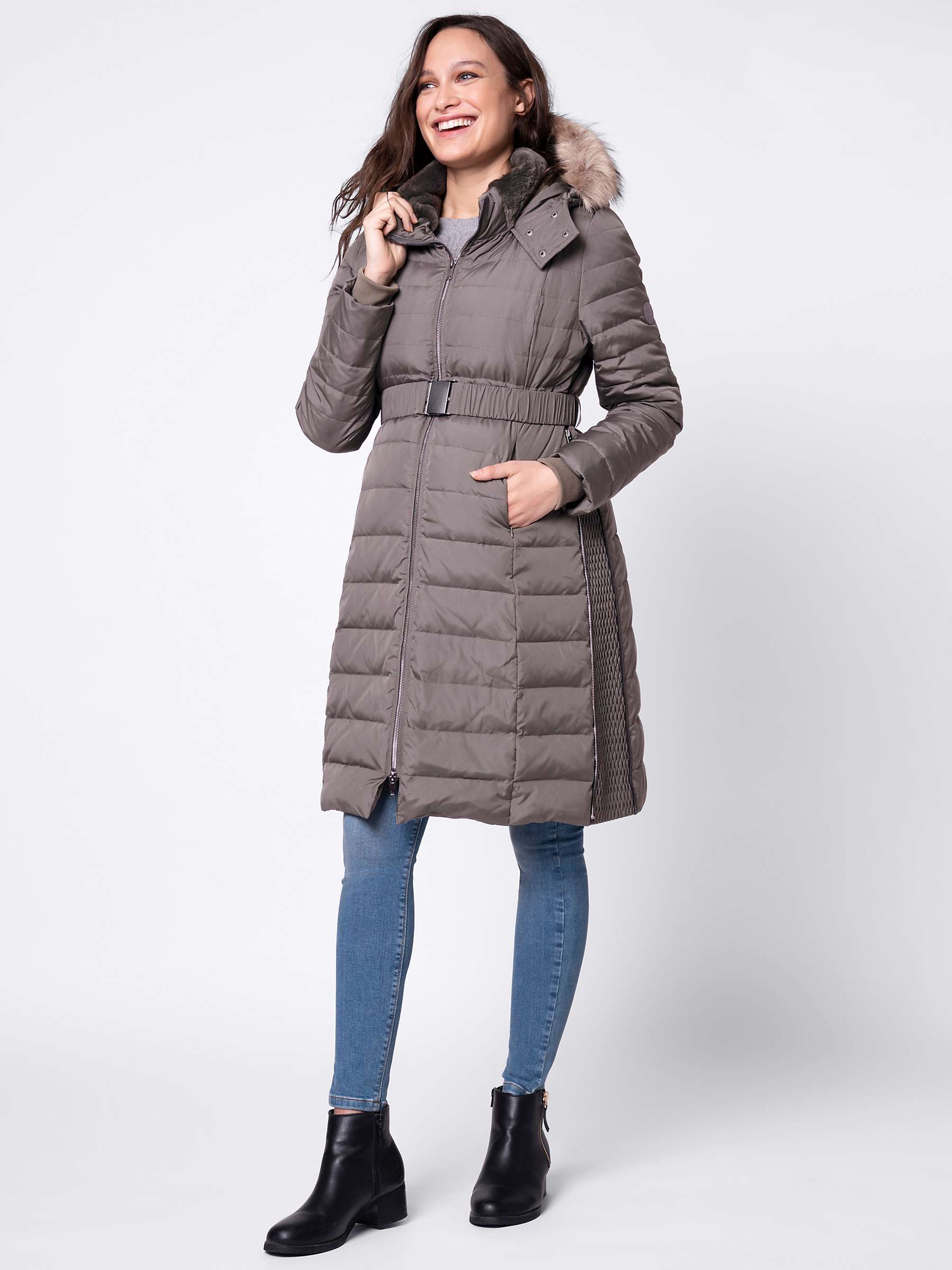Buy Seraphine Lily 3-in-1 Down Filled Maternity Coat, Taupe Online at johnlewis.com