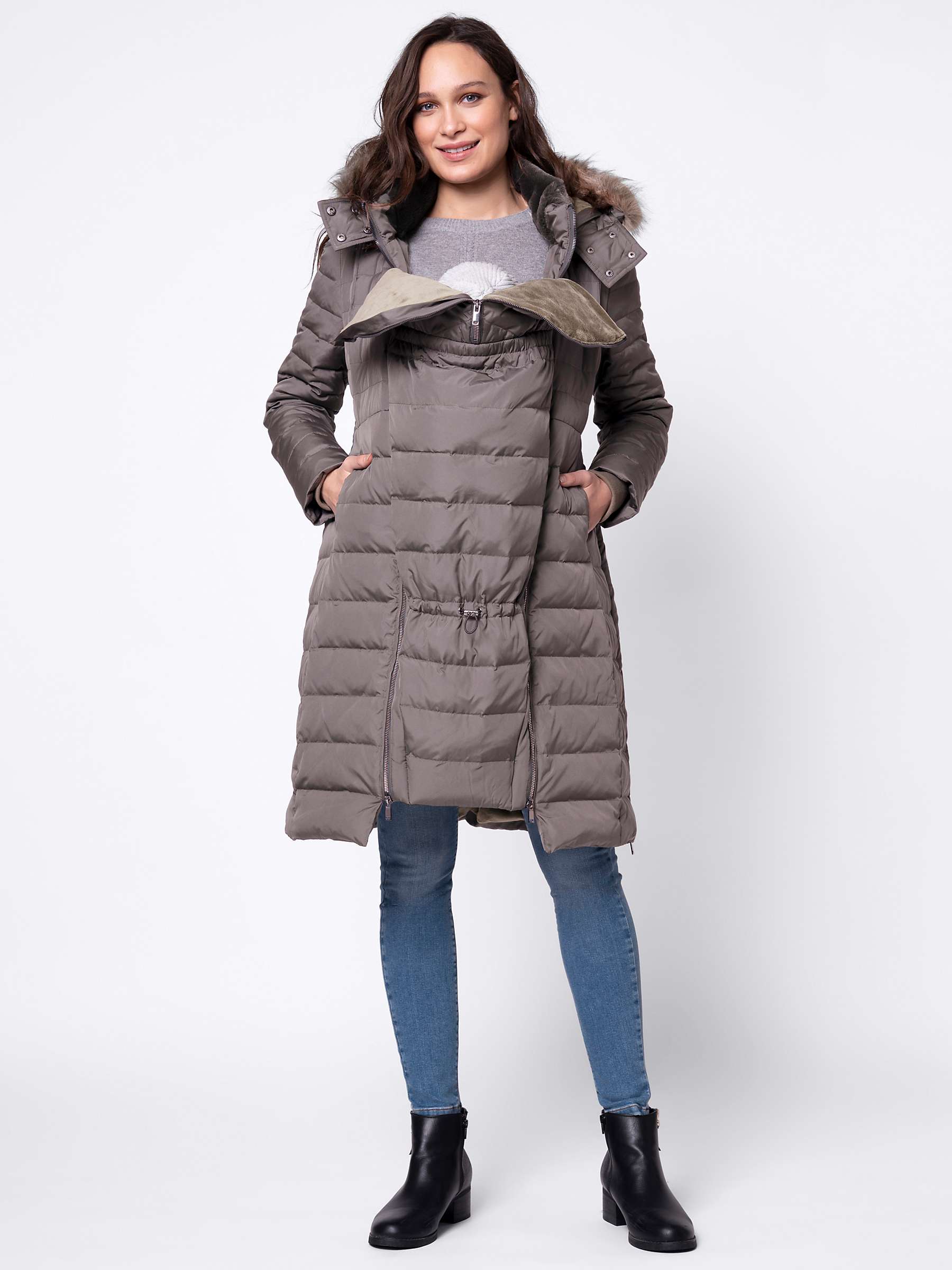 Buy Seraphine Lily 3-in-1 Down Filled Maternity Coat, Taupe Online at johnlewis.com