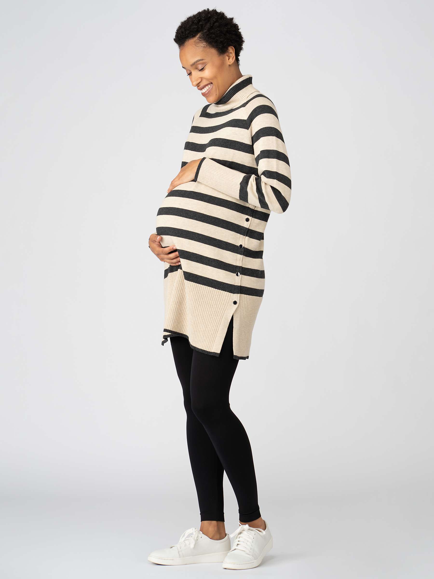 Buy Seraphine Bergen Stripe Tunic Maternity & Nursing Dress, Black/Ecru Online at johnlewis.com