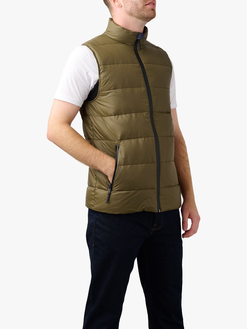 Guards London Ufton Lightweight Packable Down Gilet, Olive at John ...