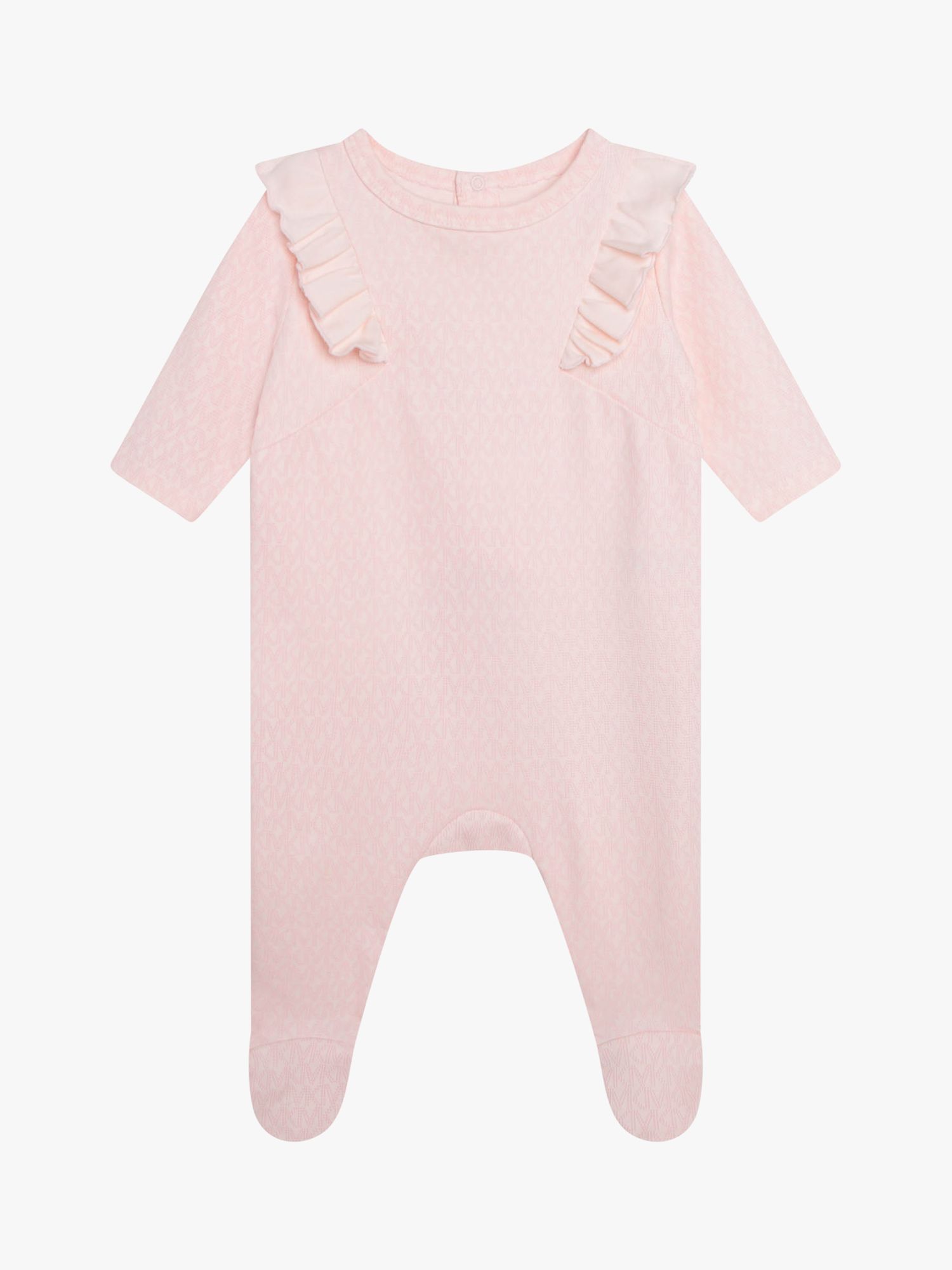 Michael Kors Baby Signature Logo Print Sleepsuit & Bib Set, Light Pink at  John Lewis & Partners