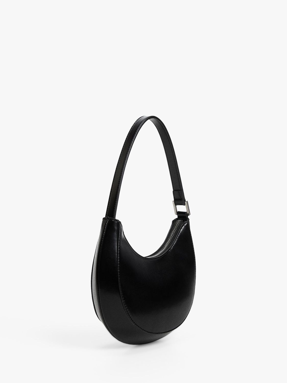 Mango Oval Short Handle Shoulder Bag, Black at John Lewis & Partners