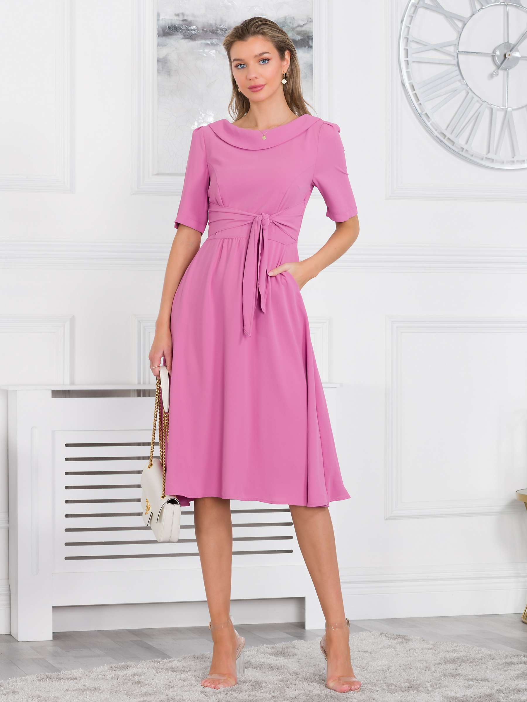 Buy Jolie Moi Gemma Belted Midi Dress Online at johnlewis.com