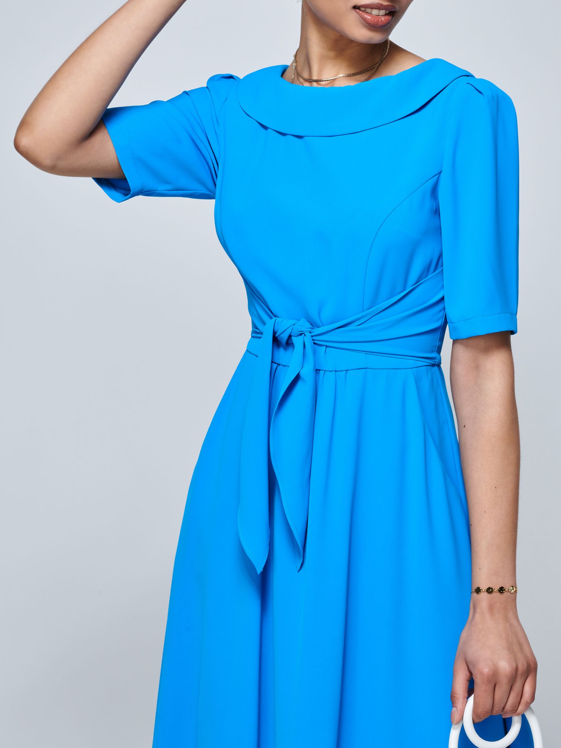Jolie Moi Gemma Belted Midi Dress, Blue at John Lewis & Partners