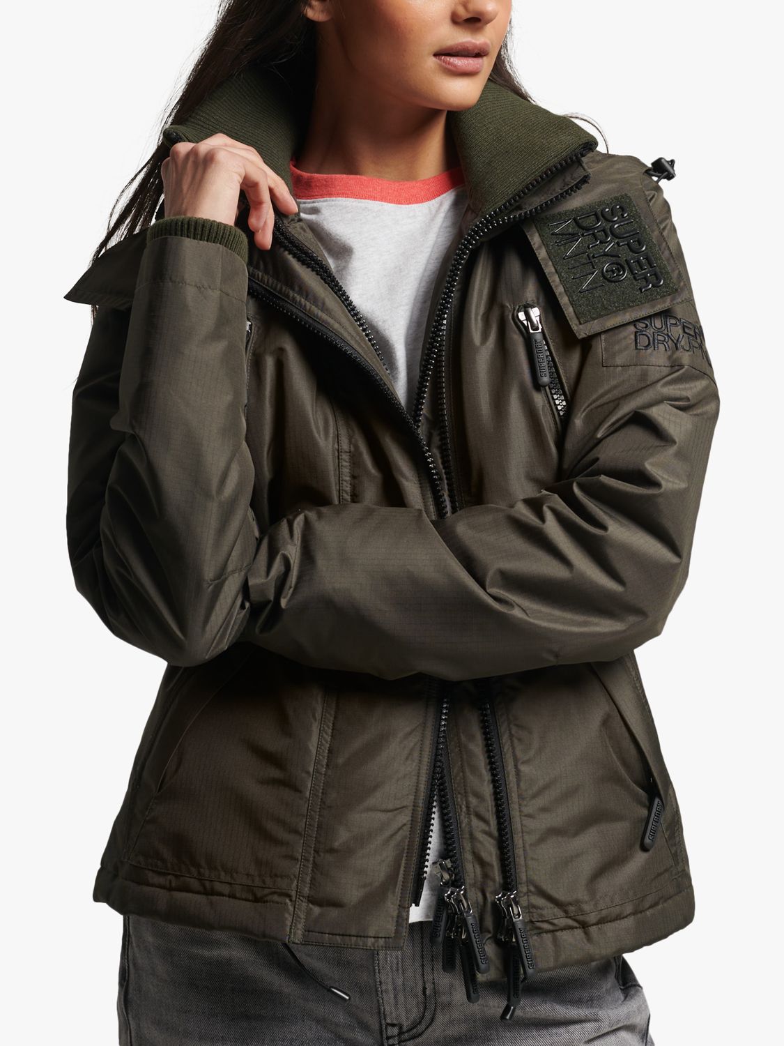 Superdry Mountain SD Windcheater Jacket, Charcoal at John Lewis