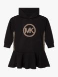 Michael Kors Kids' Hooded Double Jersey Logo Dress, Black