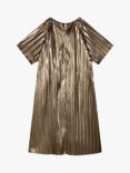 Michael Kors Kids' Metallic Pleated Party Dress, Gold