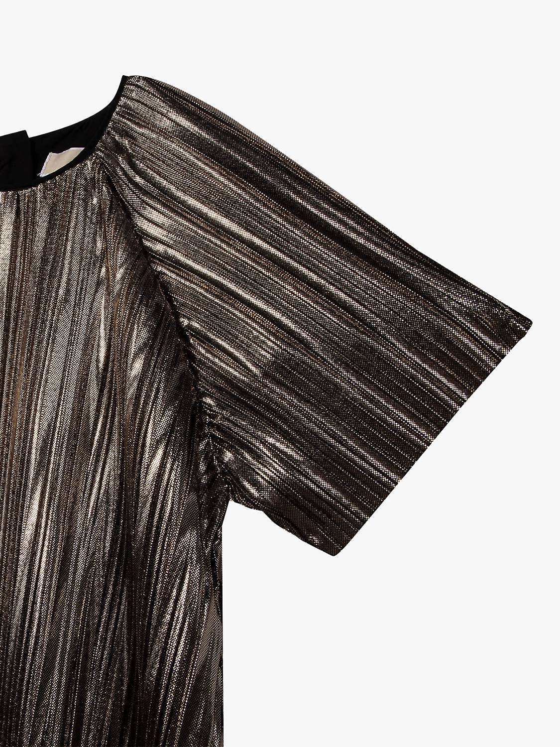 Buy Michael Kors Kids' Metallic Pleated Party Dress, Gold Online at johnlewis.com