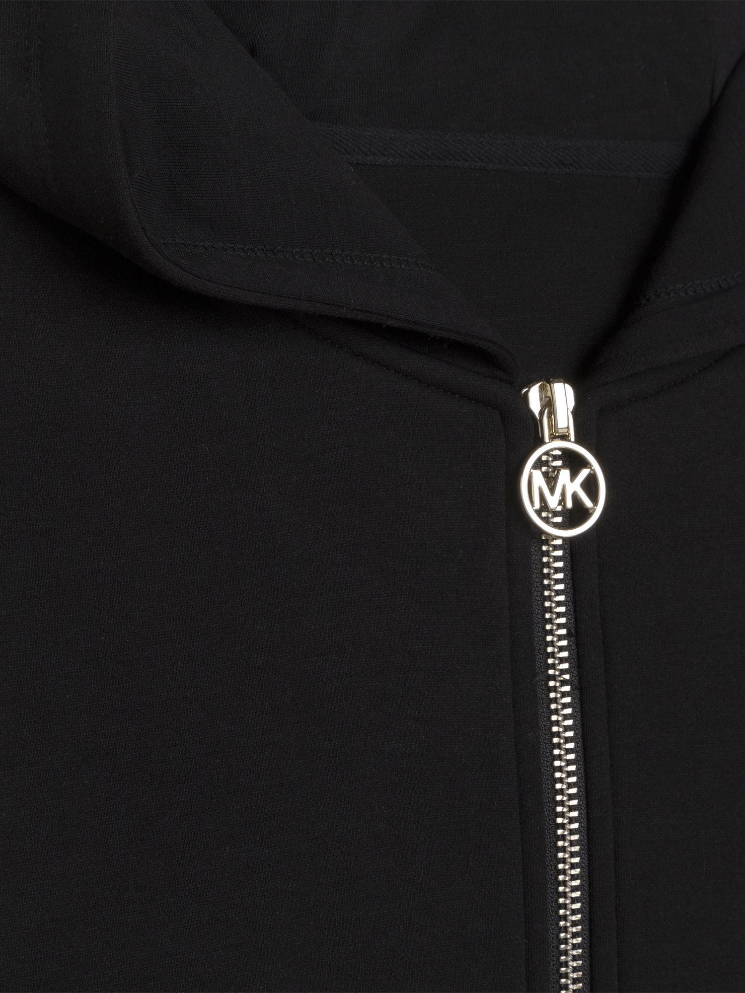 Michael Kors Kids' Zip Up Logo Tape Sleeve Cardigan, Black, 4 years