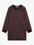 Michael Kors Kids' Metallic Logo Jumper Dress, Chocolate