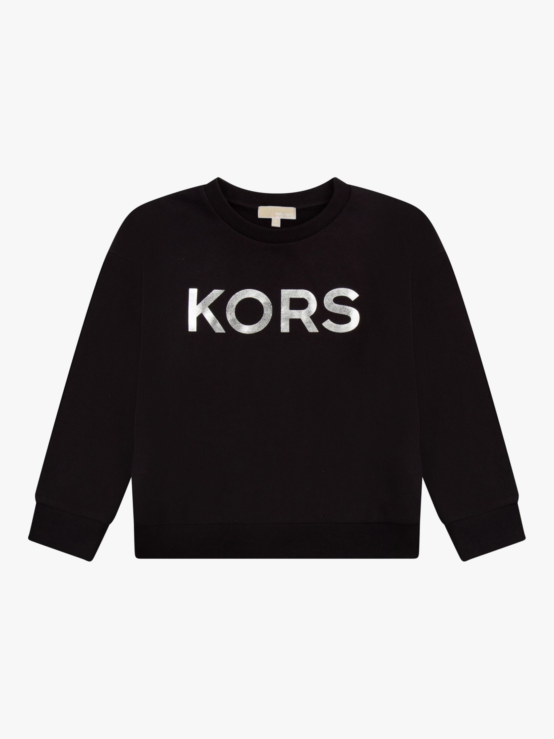 Michael Kors Kids' KORS Metallic Logo Jumper, Black at John Lewis & Partners