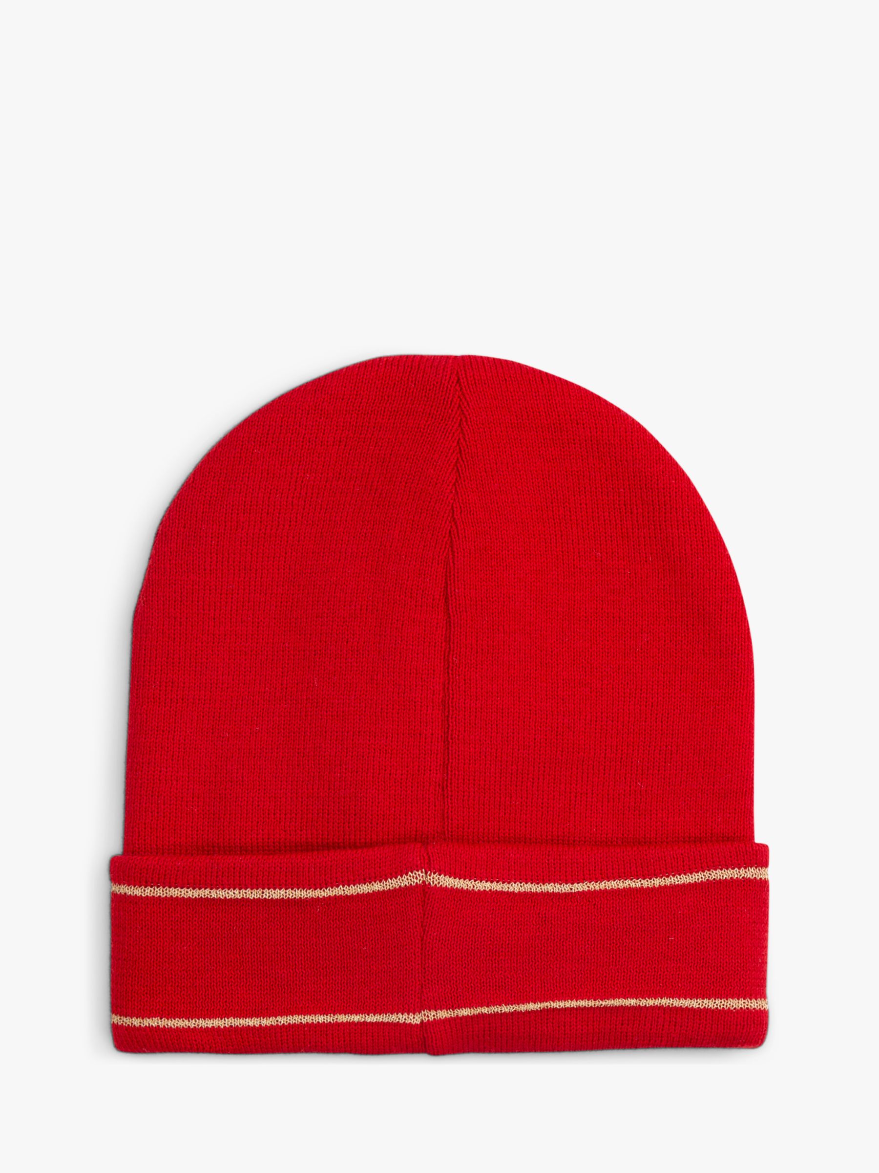 Michael Kors Kids' Logo Turn Up Beanie Hat, Bright Red, 8-12 years