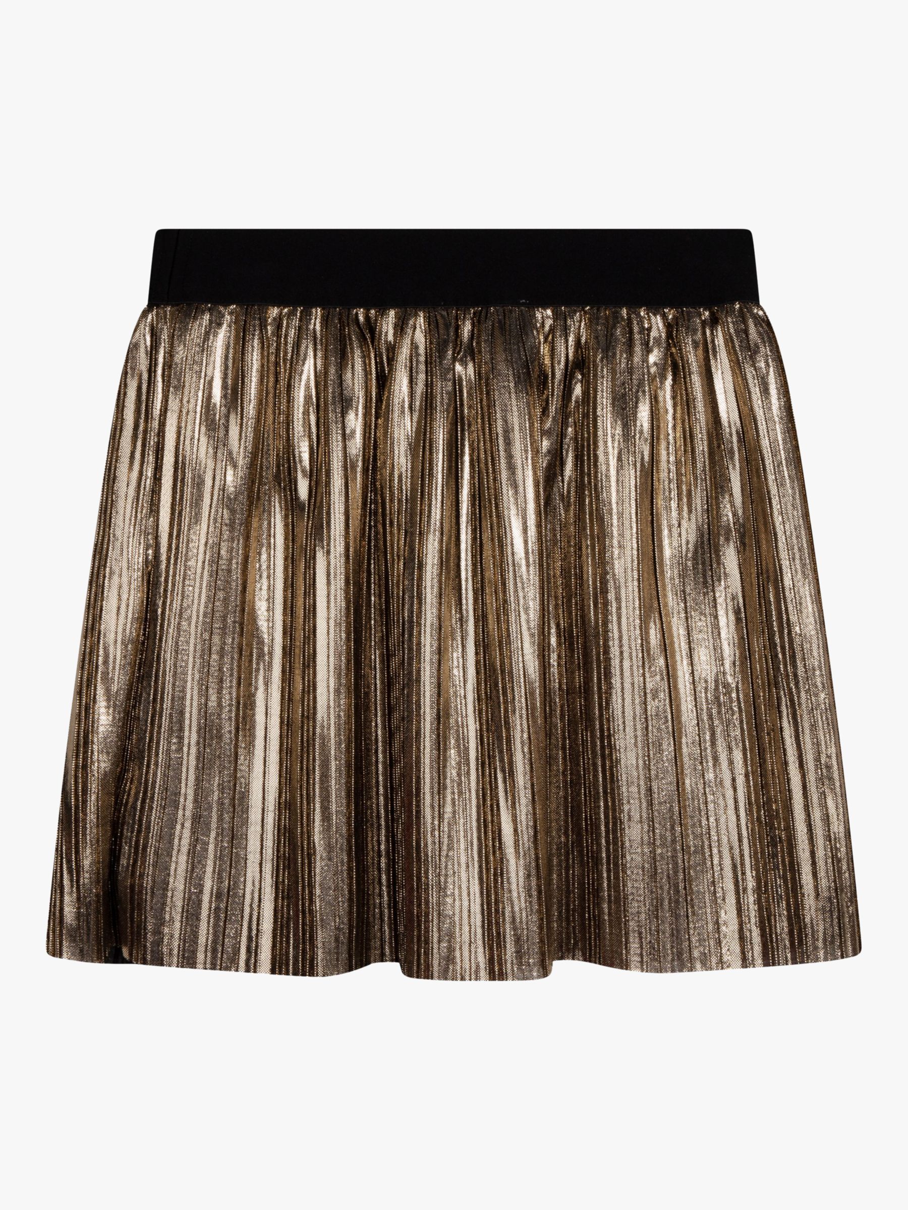 Michael Kors Kids' Metallic Pleated Mini Skirt, Gold, 4 years