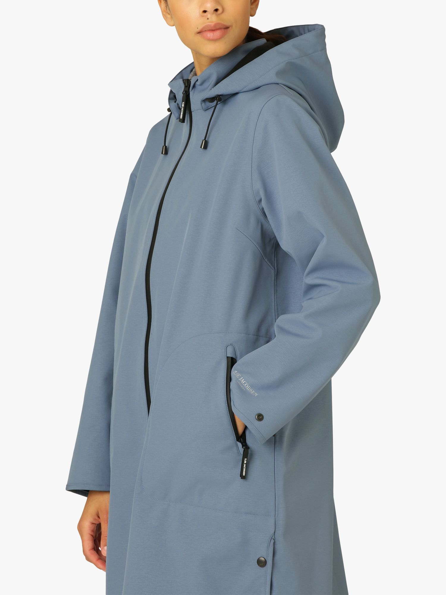 Ilse Jacobsen Hornbæk 128 Hooded Raincoat, Winter Ocean at John Lewis &