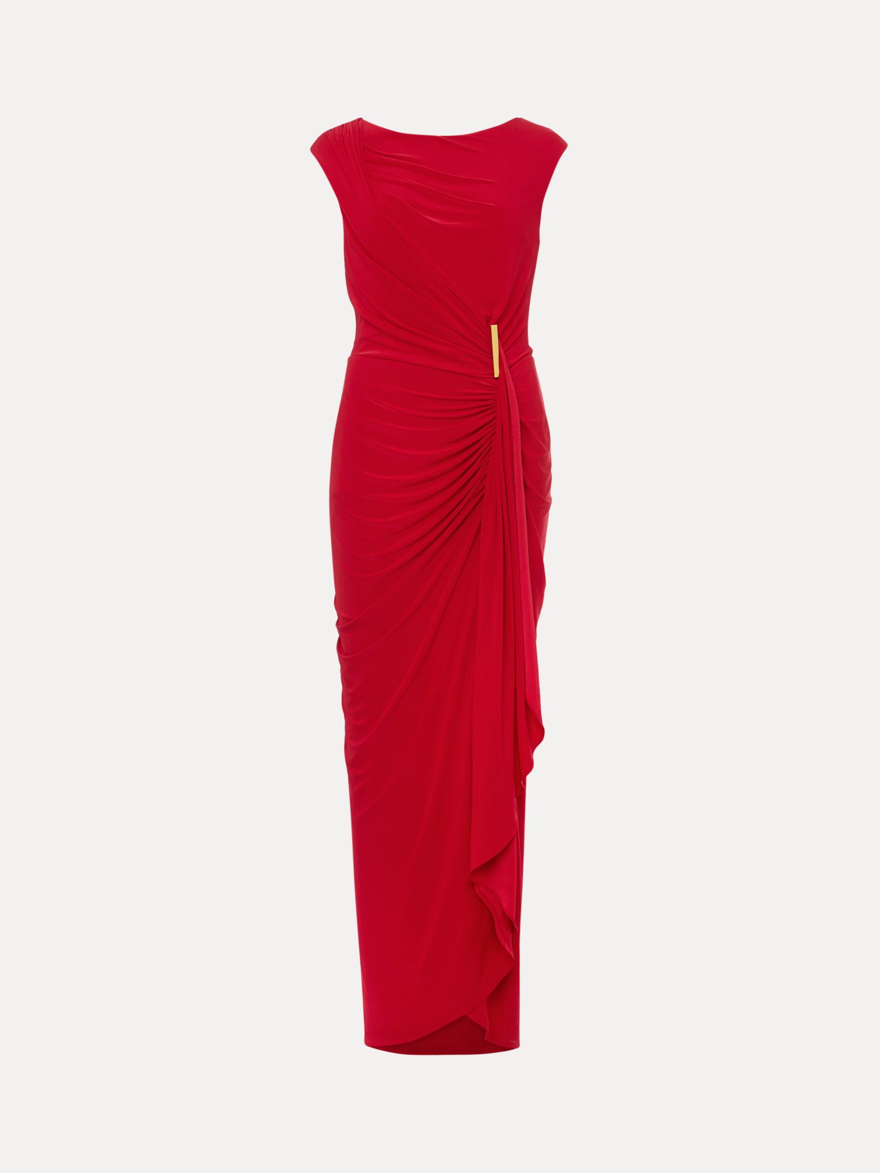 Phase Eight Donna Ruched Maxi Dress, Scarlet, 6