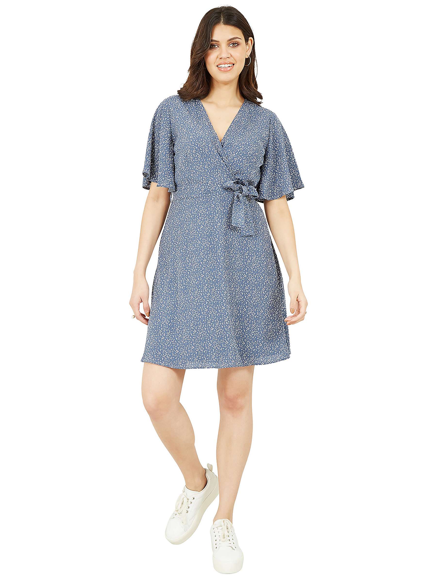 Buy Mela London Abstract Dot Wrap Mini Dress, Blue/Multi Online at johnlewis.com