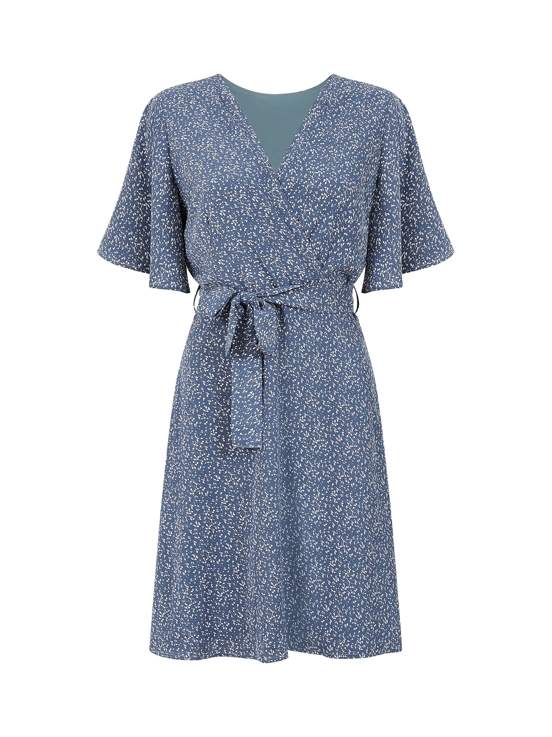 Buy Mela London Abstract Dot Wrap Mini Dress, Blue/Multi Online at johnlewis.com