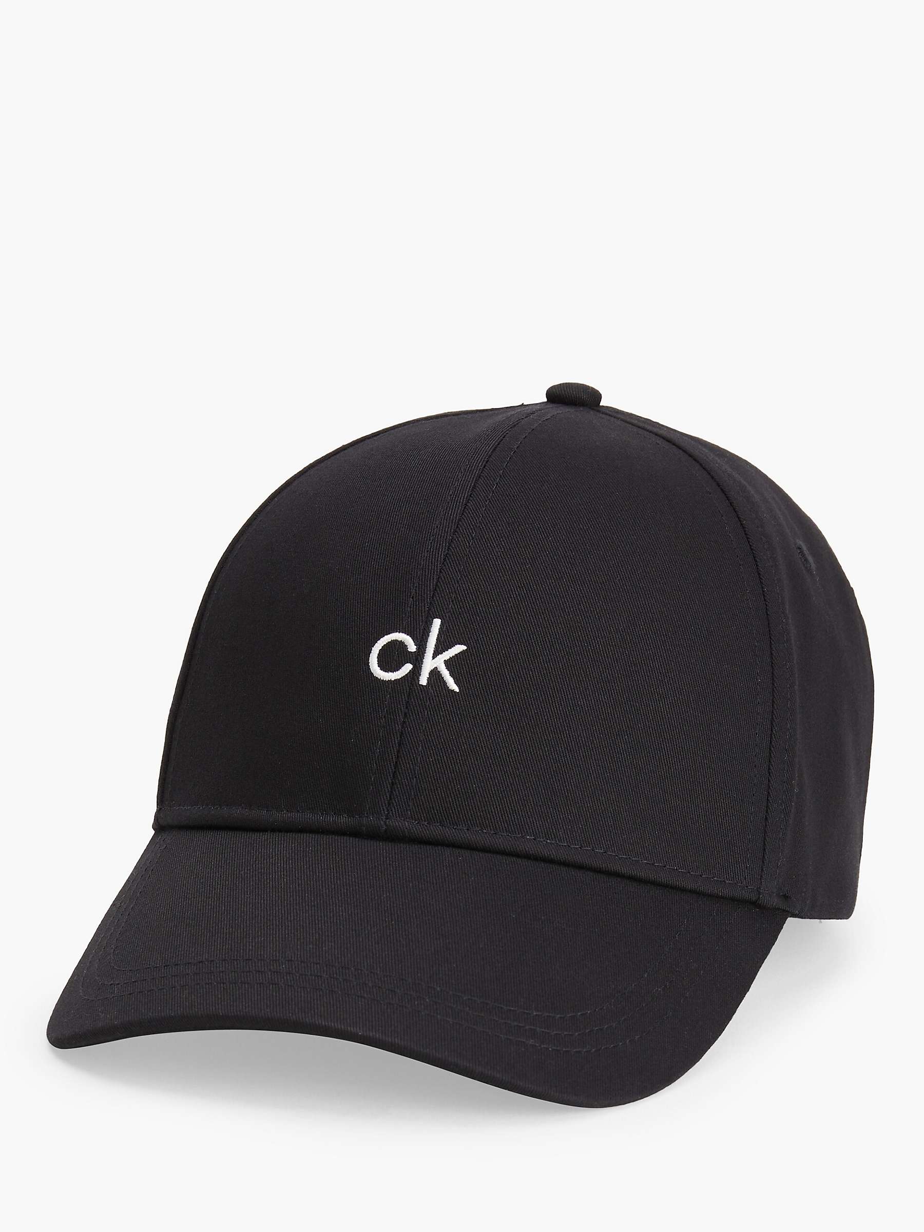 Calvin Klein Organic Cotton CK Logo Baseball Cap, Black at John Lewis &  Partners