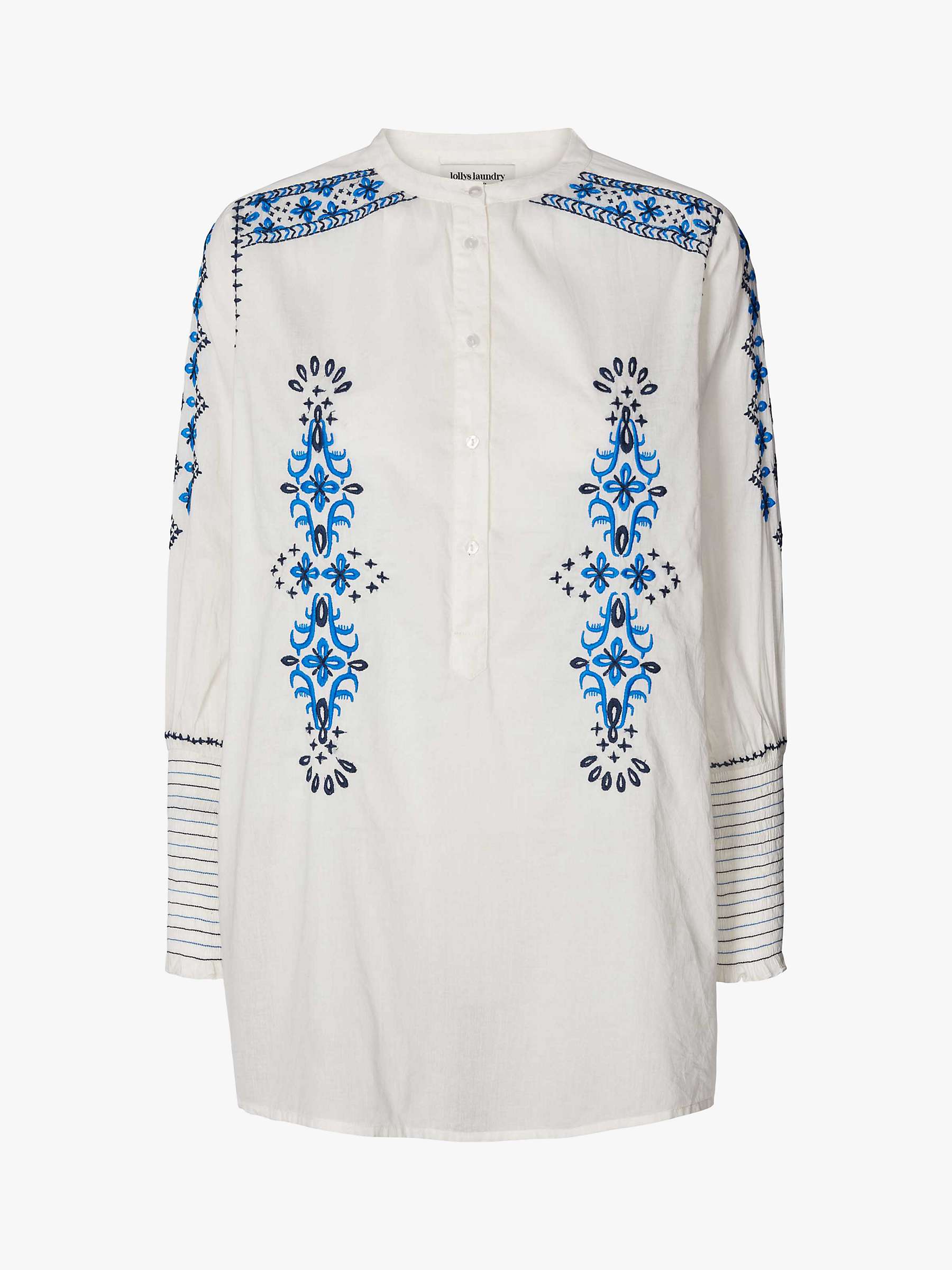 Buy Lollys Laundry Porto Embroidered Shirt, Creme Online at johnlewis.com