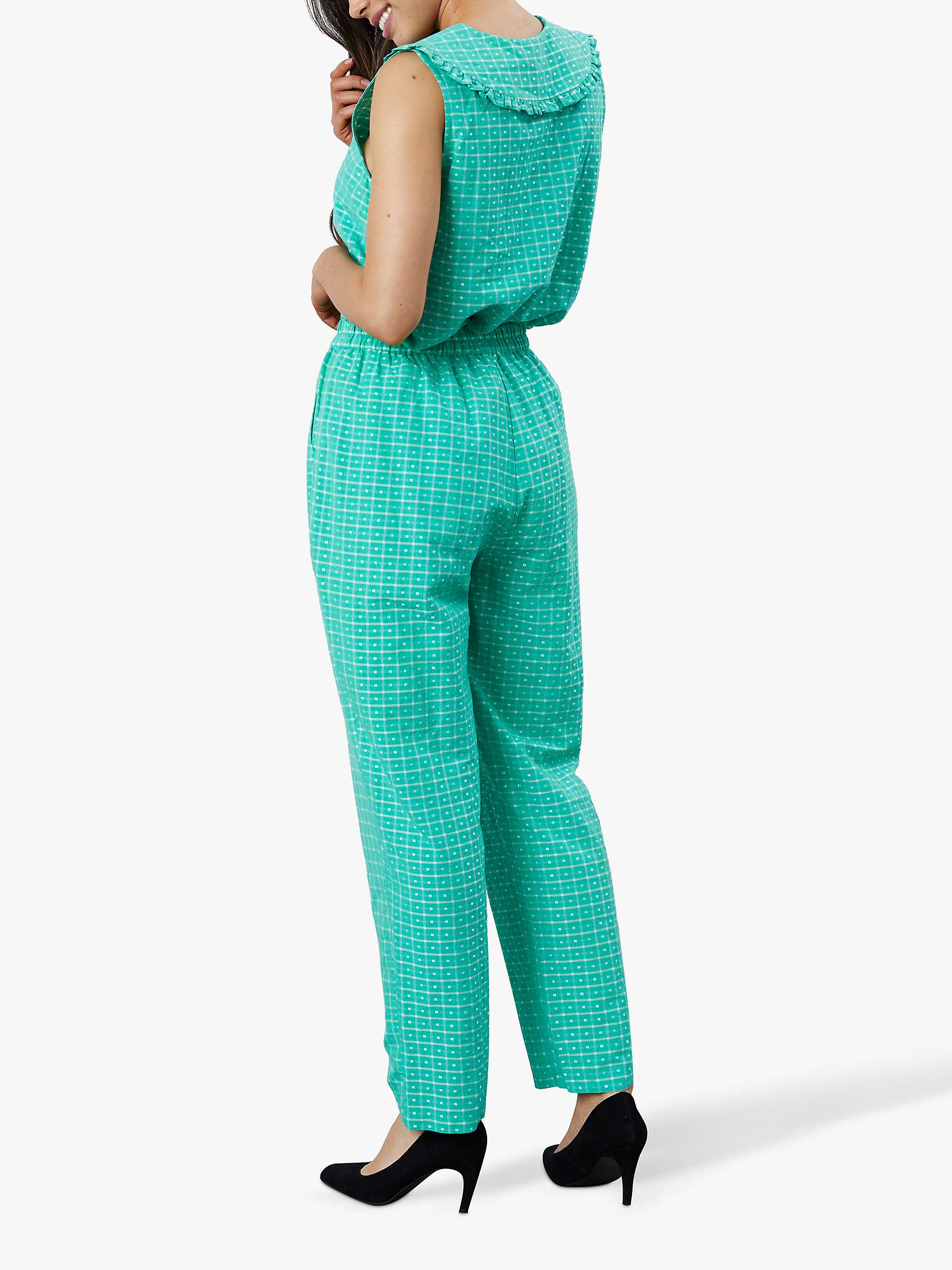 Buy Lollys Laundry Bill Check Print Trousers, Green Online at johnlewis.com