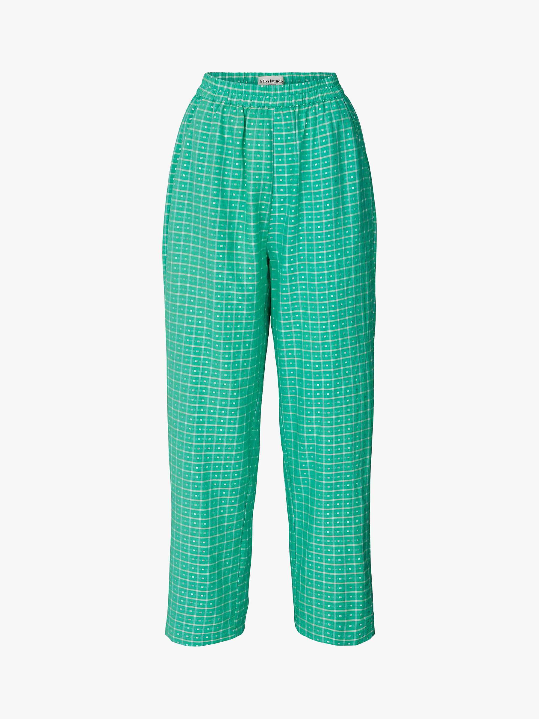 Buy Lollys Laundry Bill Check Print Trousers, Green Online at johnlewis.com