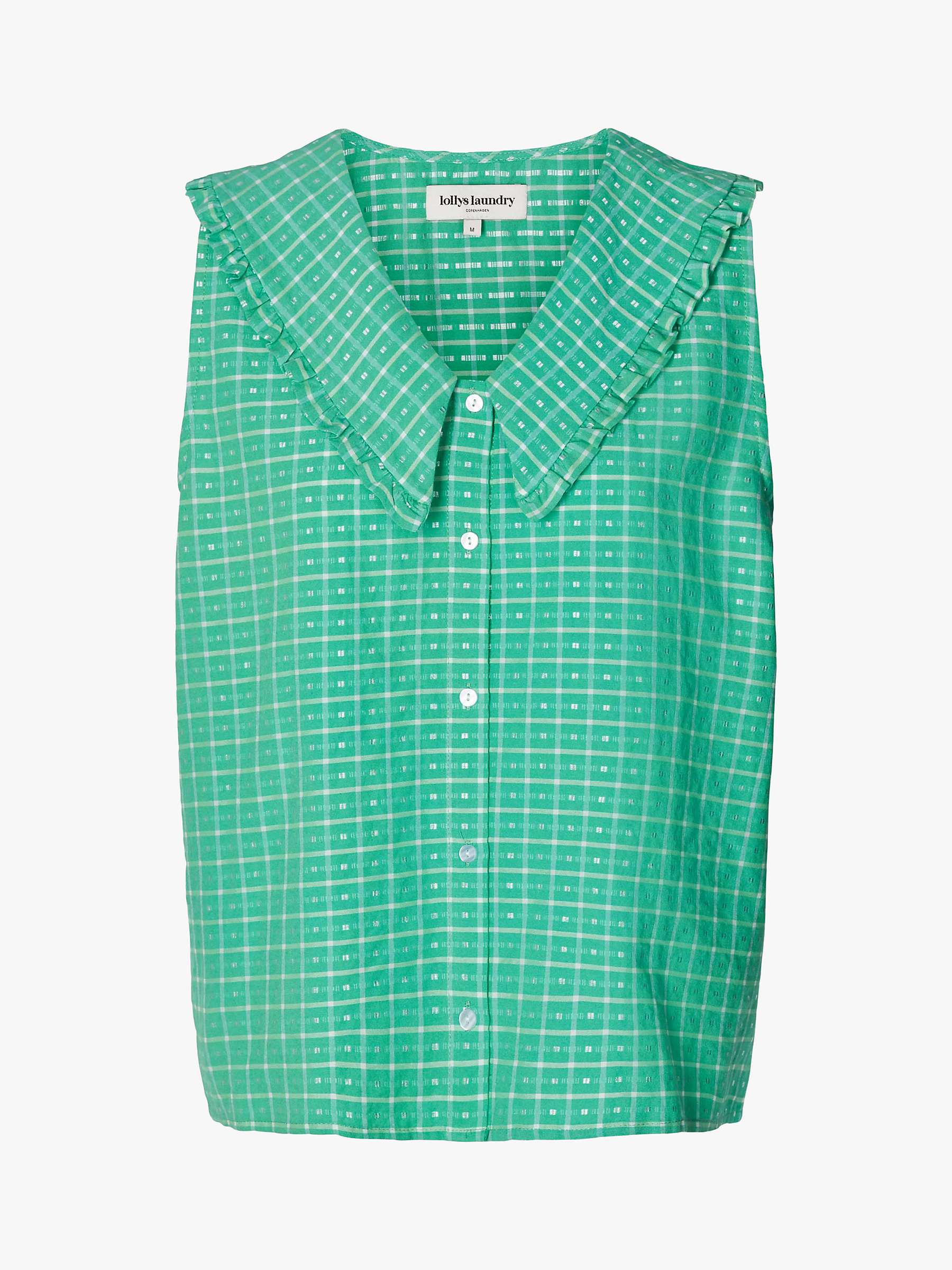 Buy Lollys Laundry Carly Big Collar Check Top, Green/Multi Online at johnlewis.com