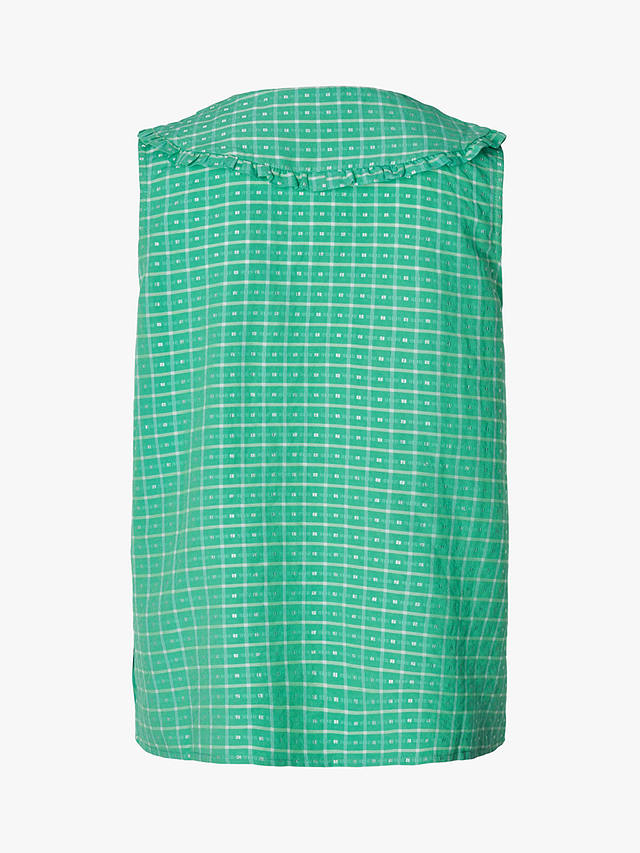 Lollys Laundry Carly Big Collar Check Top, Green/Multi