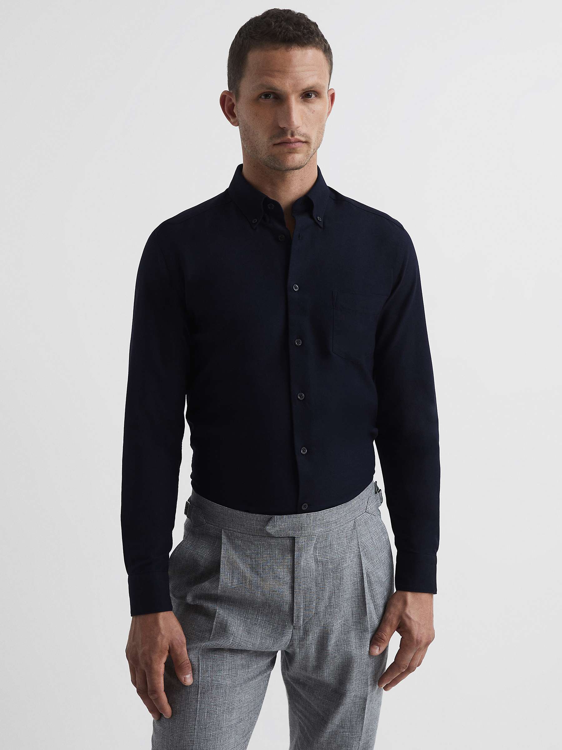 Buy Reiss Greenwich Casual Oxford Shirt, Navy Online at johnlewis.com