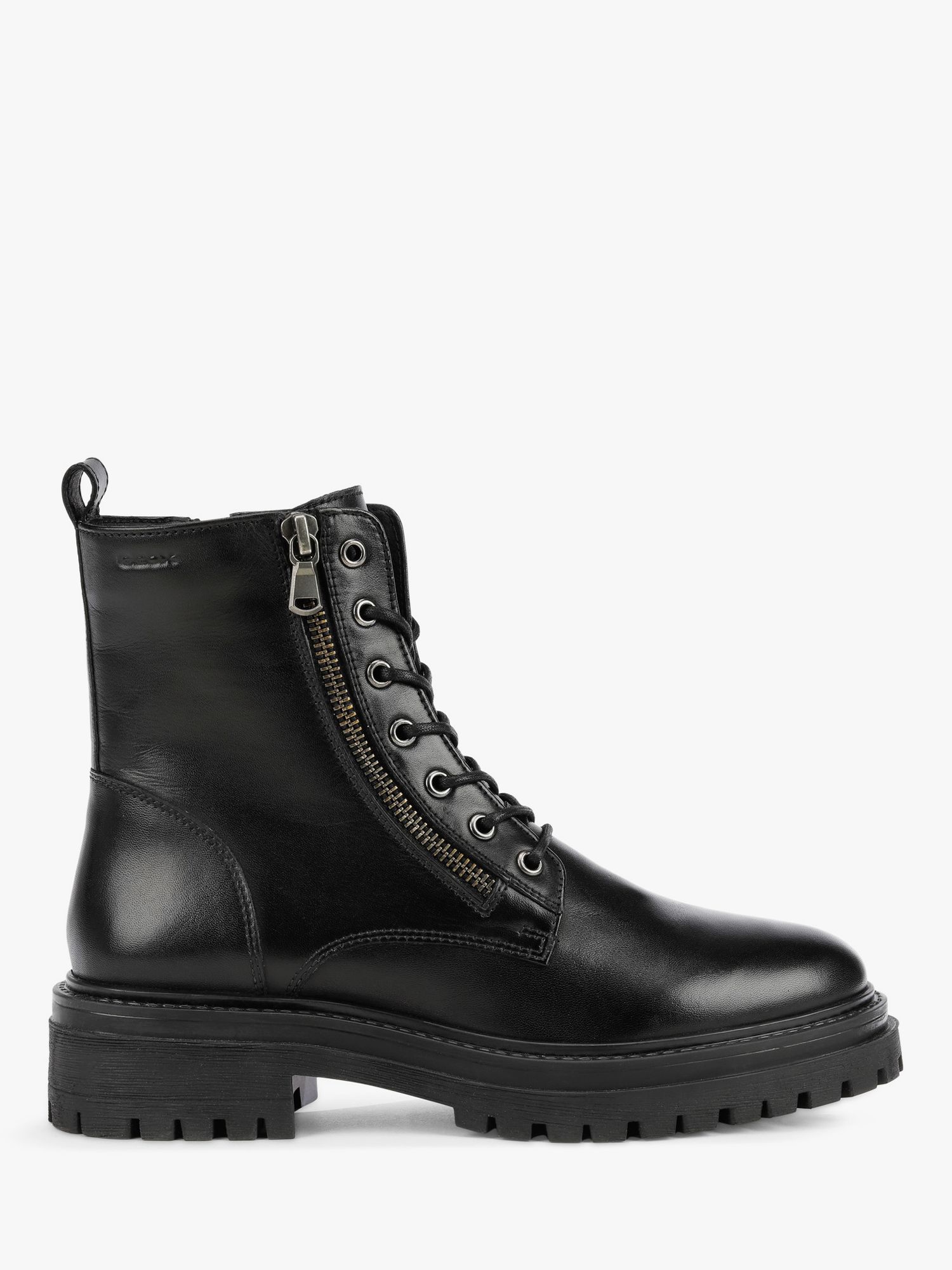 Geox Women s Iridea Leather Biker Boots Black Black at John