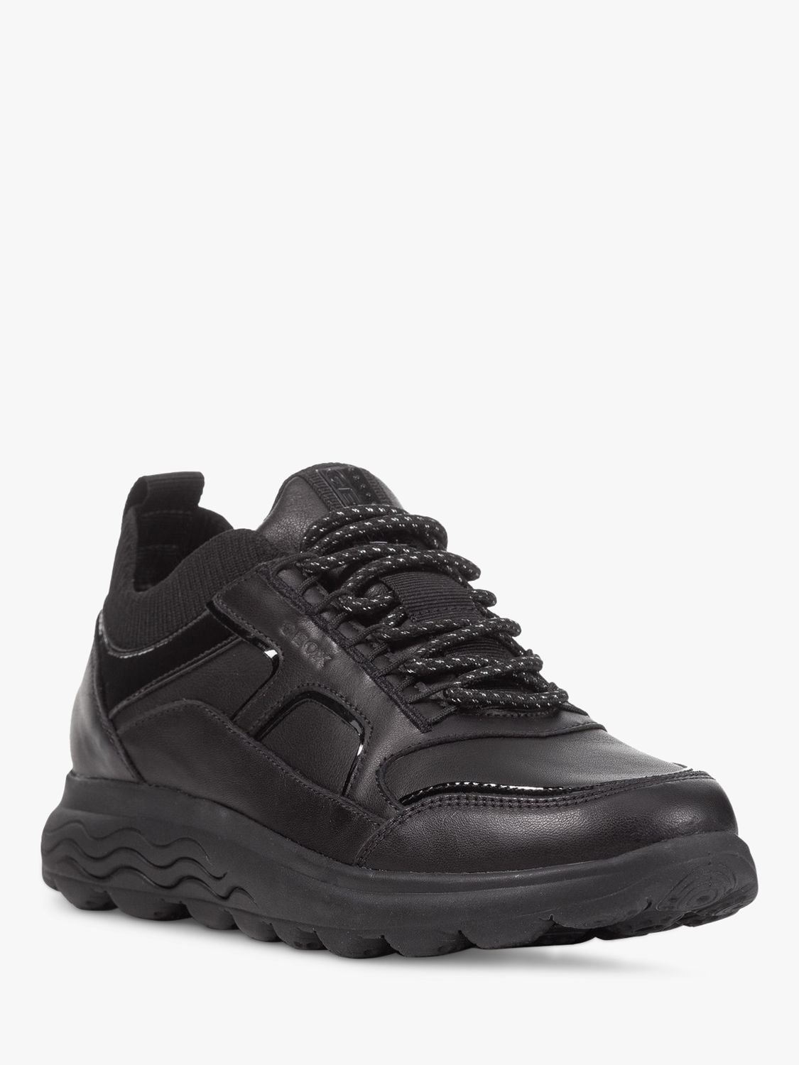 Geox Women's Spherica Wide Fit Lace Up Trainers, Black at John Lewis ...