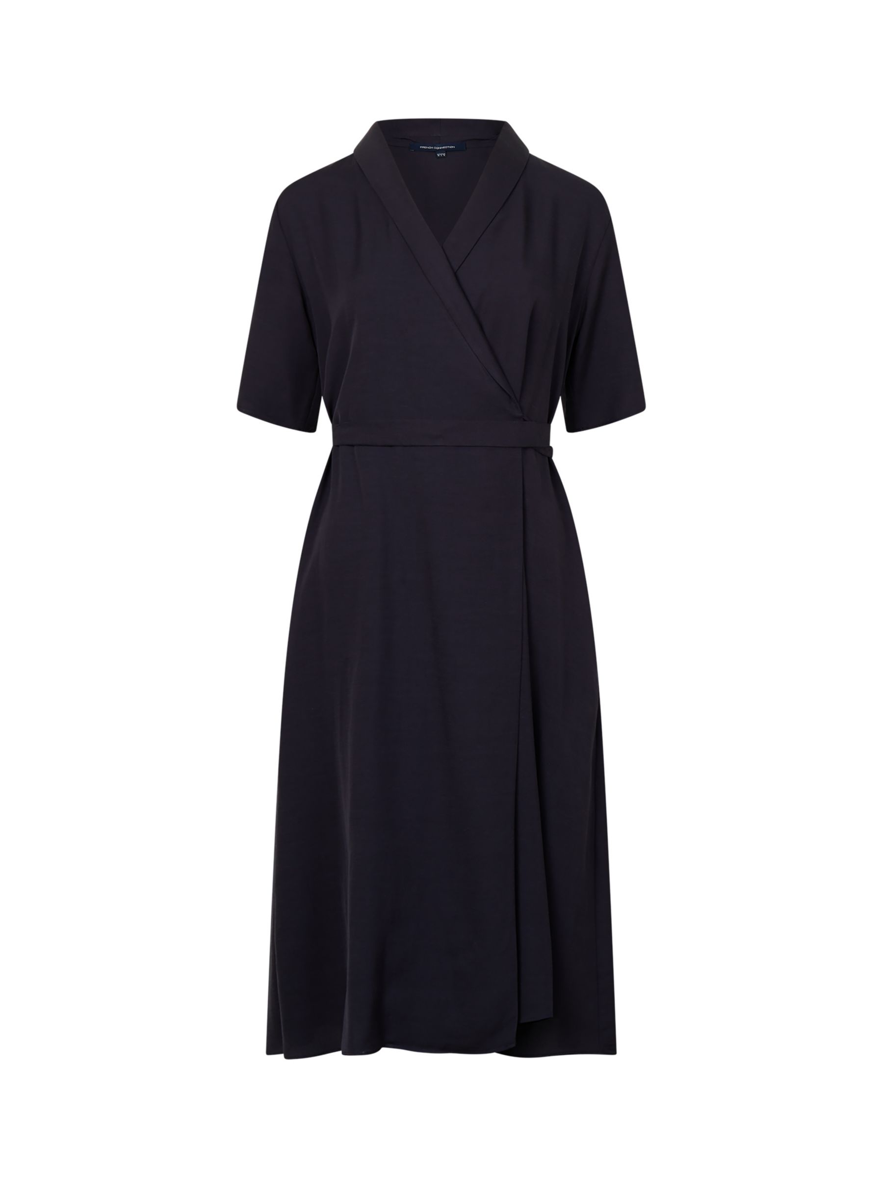 French Connection Aleena Sini Wrap Dress, Utility Blue at John Lewis ...