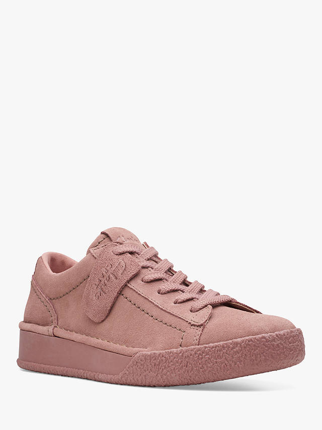 Clarks Craft Cup Walk Suede Trainers, Mauve at John Lewis & Partners