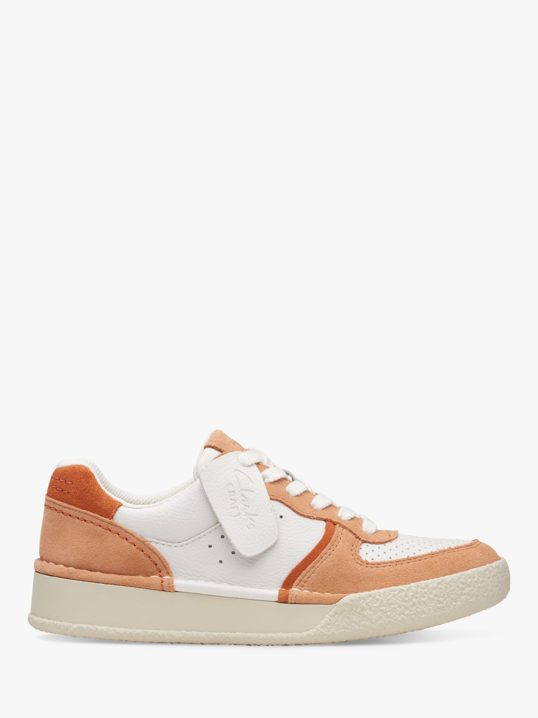Clarks Craft Cup Court Trainers, Sandstone at John Lewis & Partners