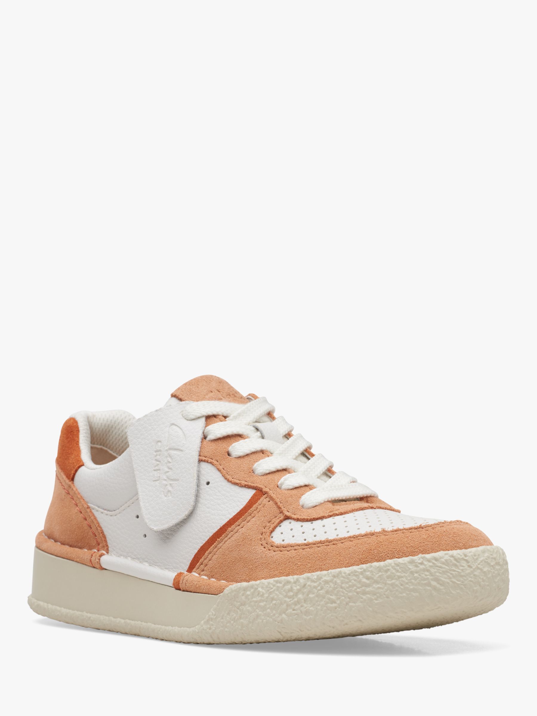 Clarks Craft Cup Court Trainers, Sandstone at John Lewis & Partners