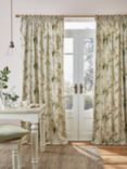 Laura Ashley Gosford Pair Lined Pencil Pleat Curtains, Sage