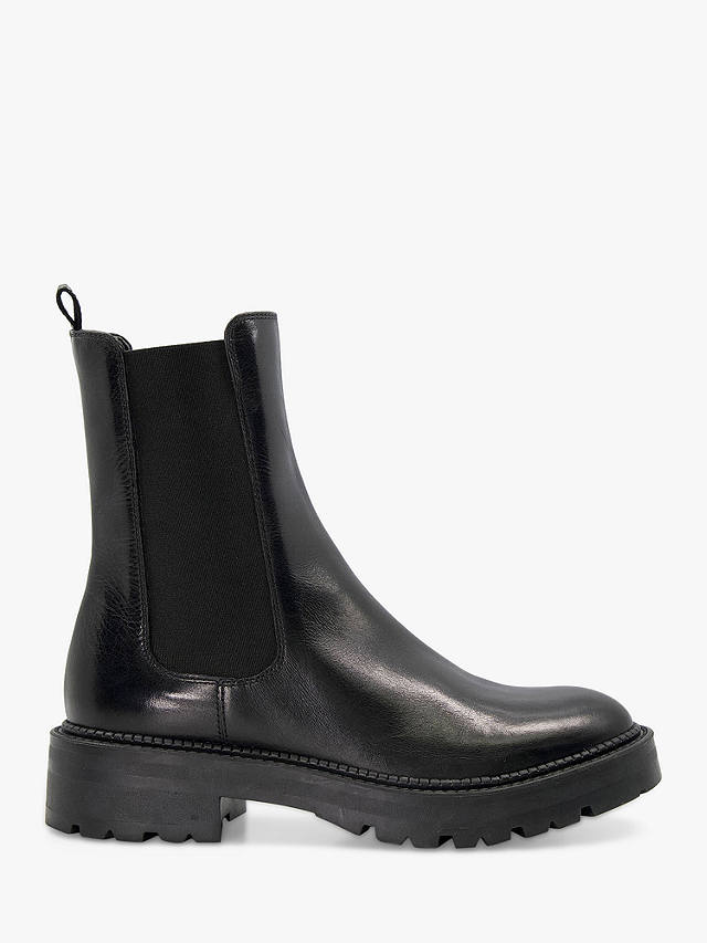 Dune Picture Leather Chelsea Boots, Black