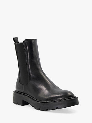 Dune Picture Leather Chelsea Boots, Black