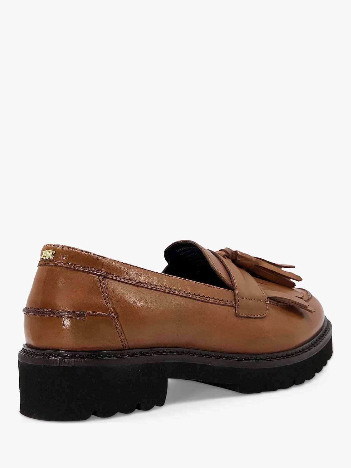 Dune Guardian Leather Loafers, Tan at John Lewis & Partners