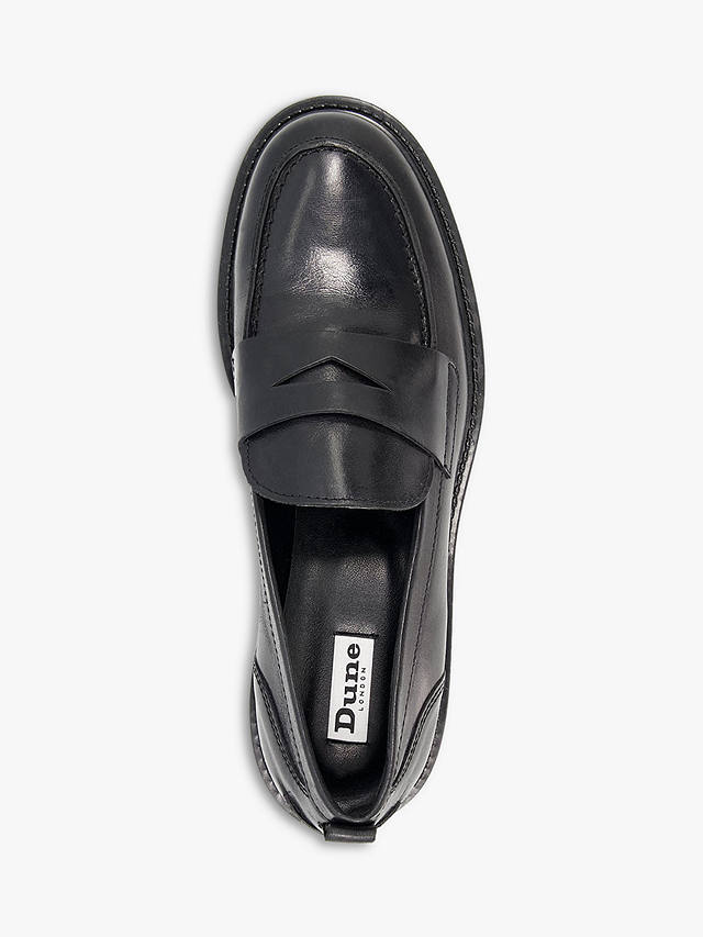 Dune Geeno Leather Loafers, Black
