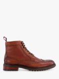 Dune Colonels Leather Eyelet Brogue Boots, Tan