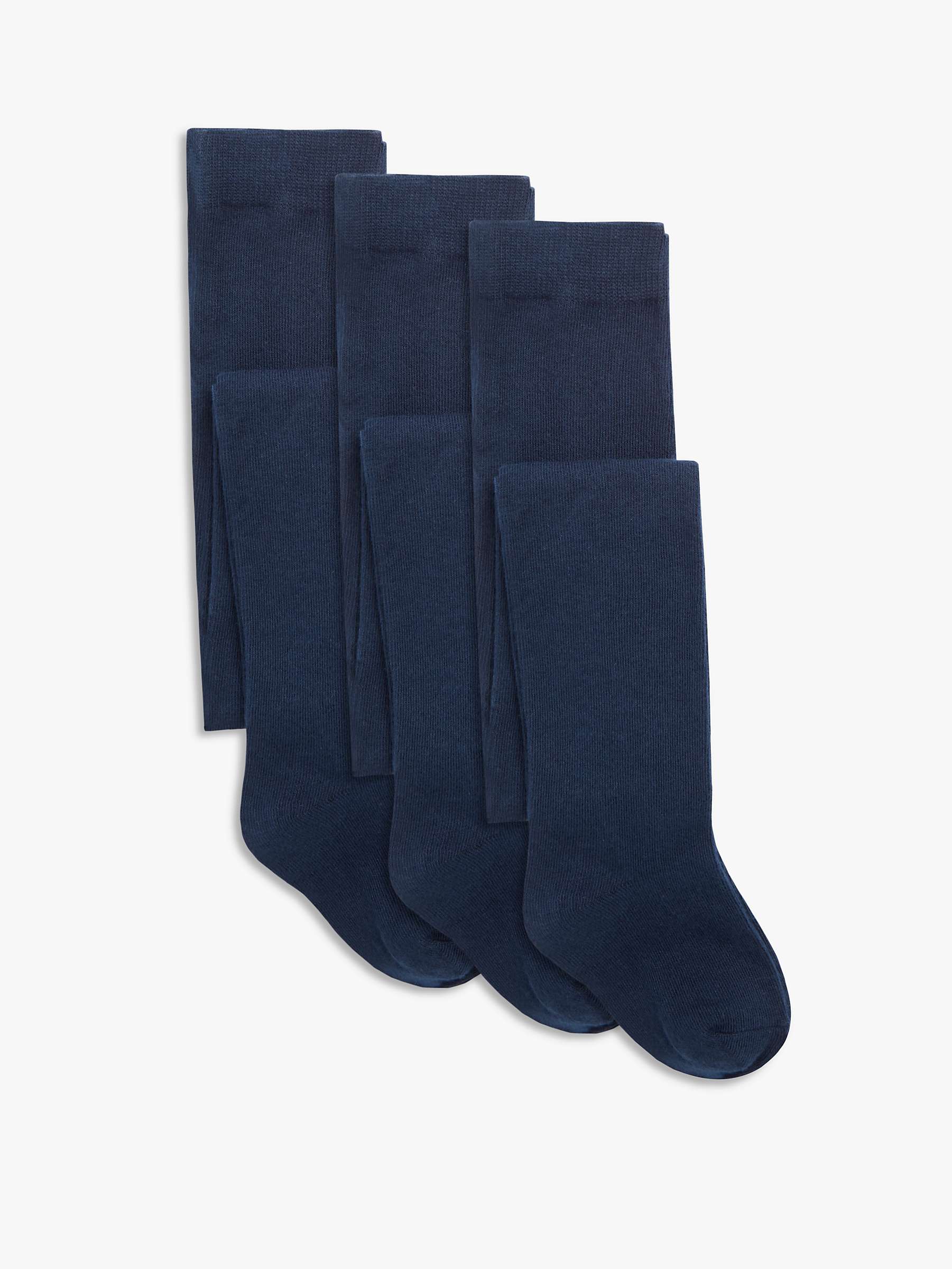 Buy John Lewis ANYDAY Kids' Cotton Rich Tights, Pack of 3, Blue Online at johnlewis.com