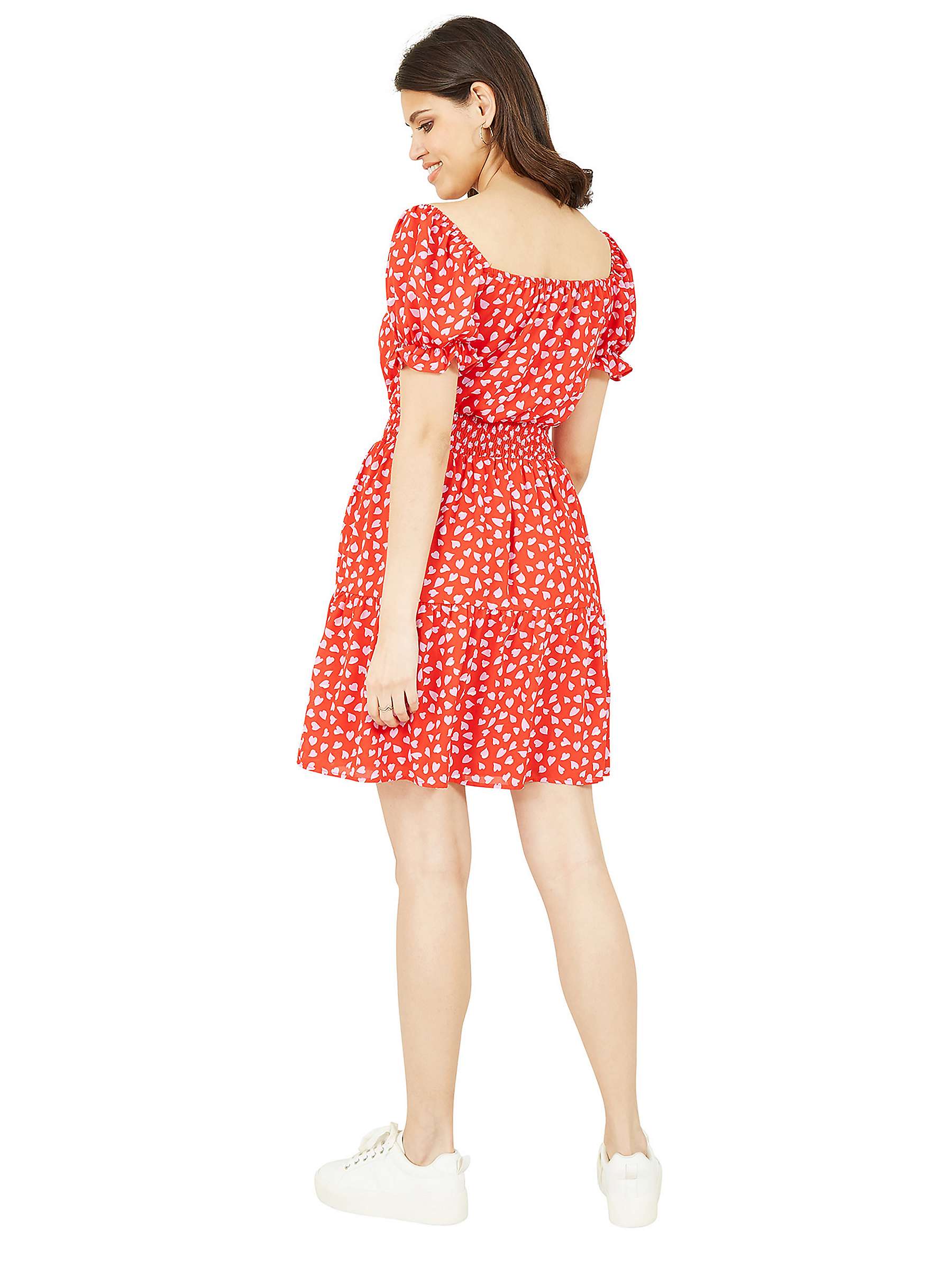 Buy Mela London Heart Print Bardot Skater Knee Length Dress, Red/Multi Online at johnlewis.com